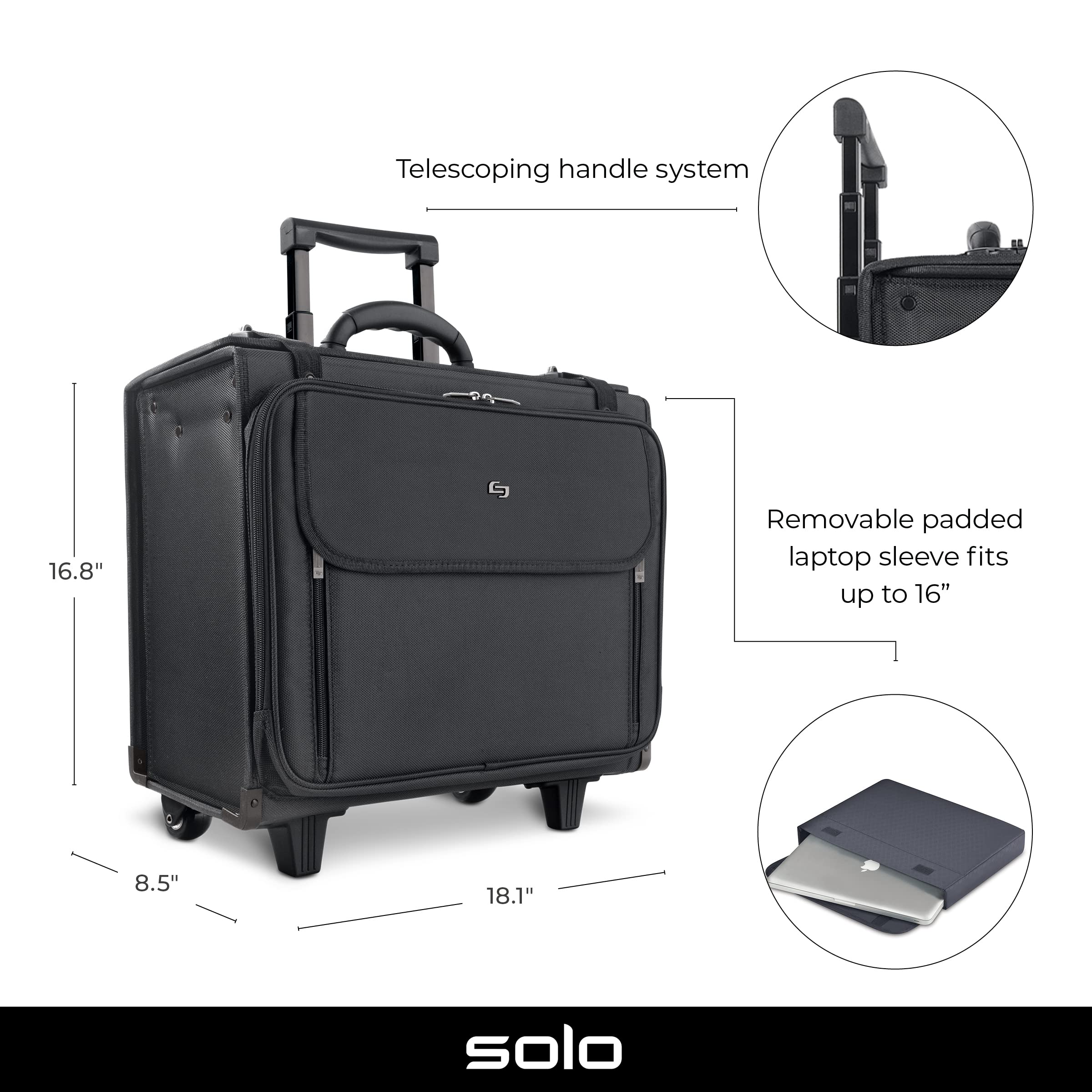 Solo New York Morgan Rolling Catalog Case ( Black , One Size ) Black One Size U1