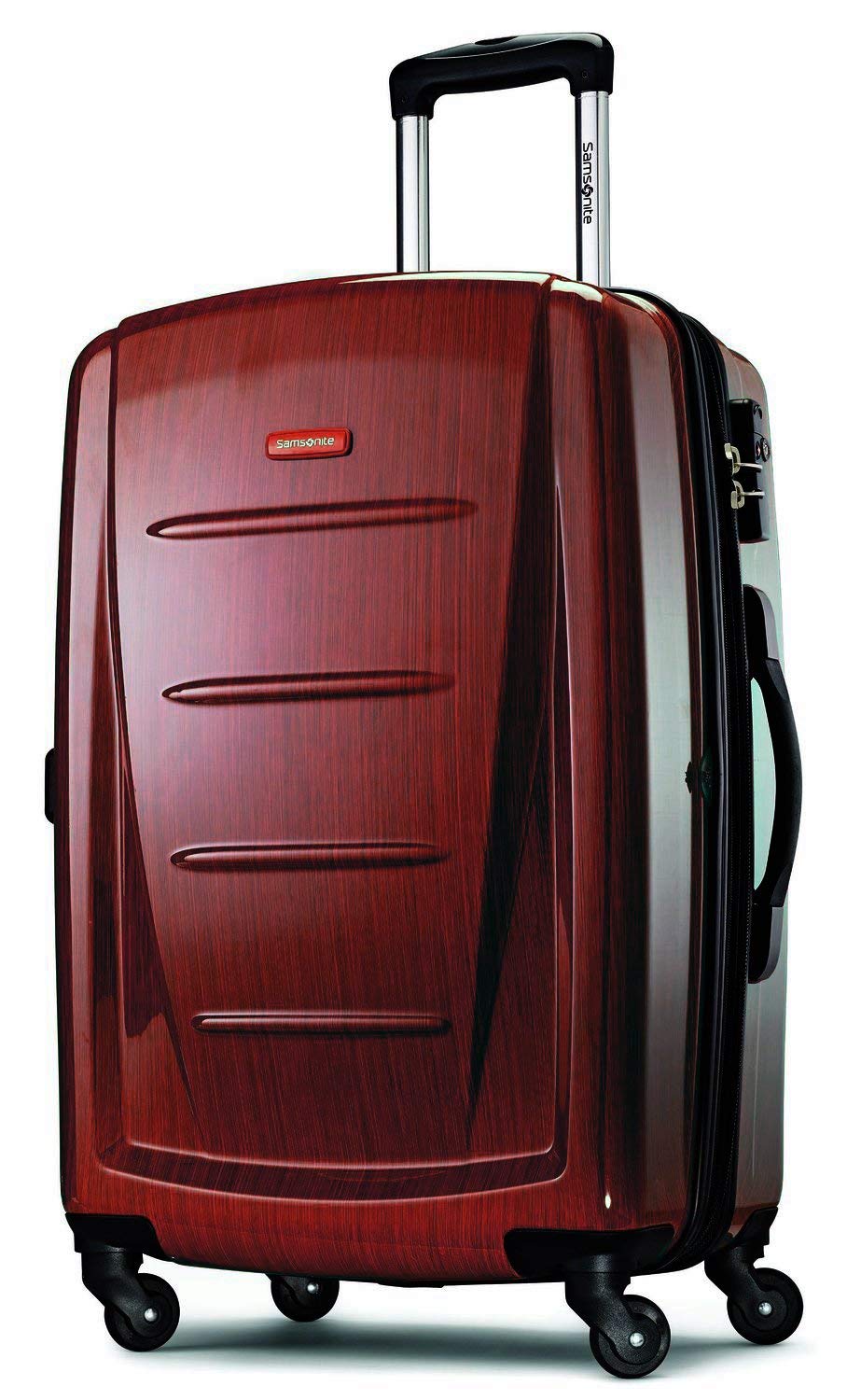 Samsonite Winfield 2 Hardside Luggage with 360 Spinner Wheels, TSA Lock, Airline Approved ( Burgundy , Checked-Medium 24-Inch ) Burgundy Checked Medium 24 Inch U13