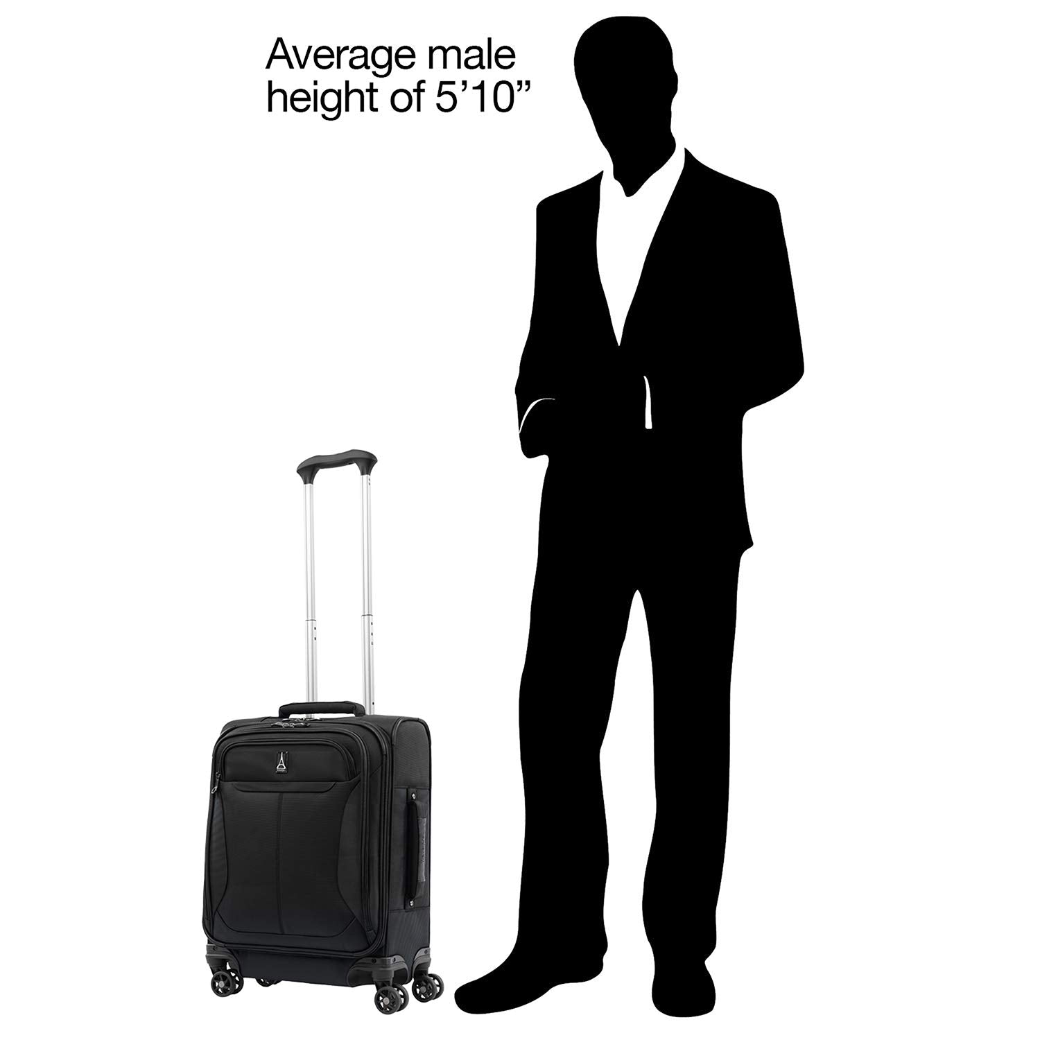 Travelpro Tourlite Softside Expandable Luggage with 4 Spinner Wheels, Lightweight Suitcase, Men and Women ( Black , Carry-On 19-Inch ) Black Carry On 19 Inch U12