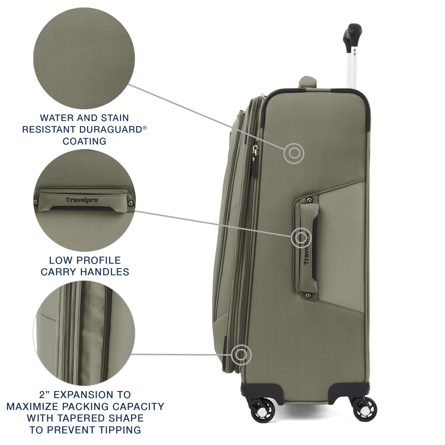 Travelpro Maxlite 5 Softside Expandable Luggage with 4 Spinner Wheels, Lightweight Suitcase, Men and Women U7