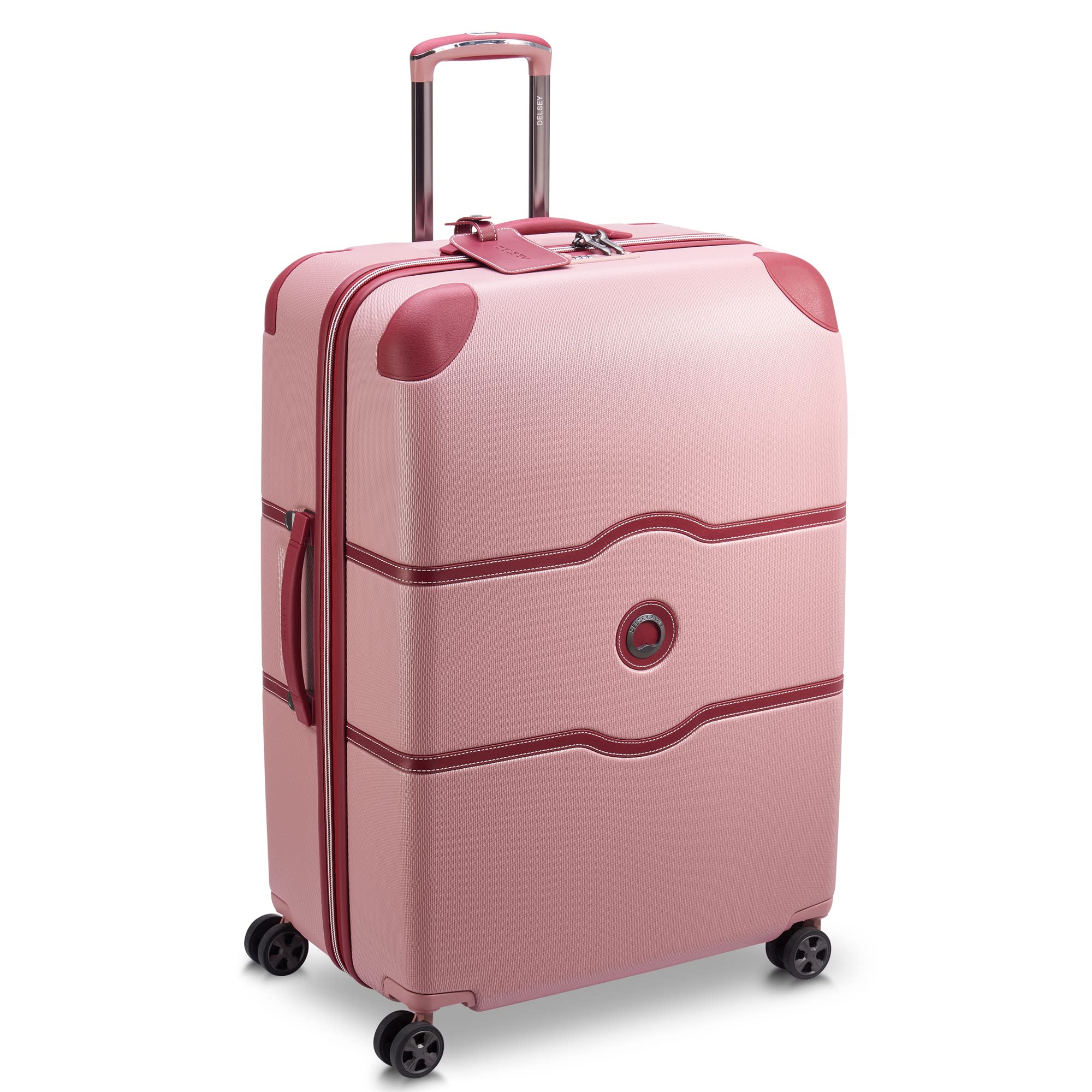 DELSEY Paris Chatelet Air 2.0 Hardside Luggage with Spinner Wheels ( Pink , Checked-Large 28 Inch ) Pink Checked Large 28 Inch U2