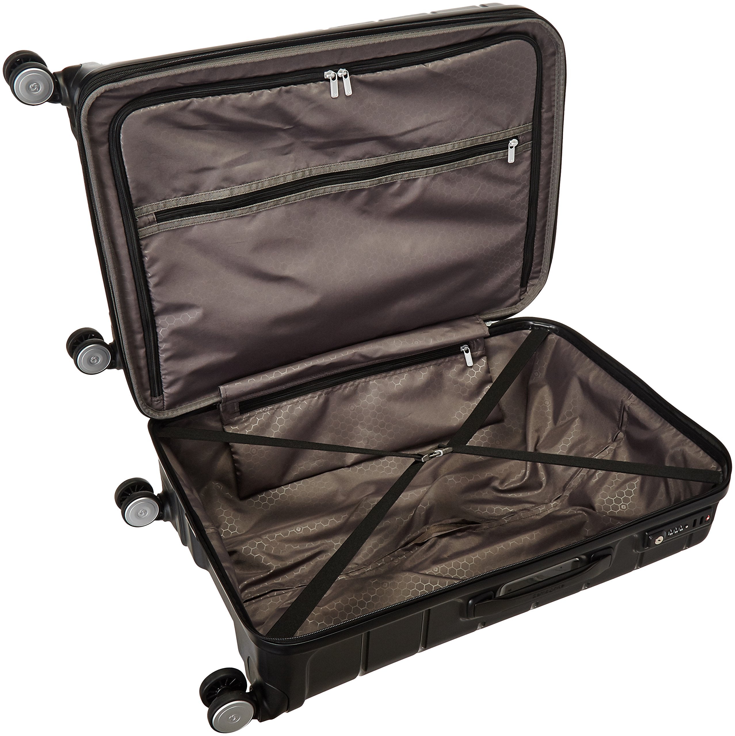 Samsonite Freeform Hardside Expandable with Double Spinner Wheels ( Black , Checked-Medium 24-Inch ) Black Checked Medium 24 Inch U2