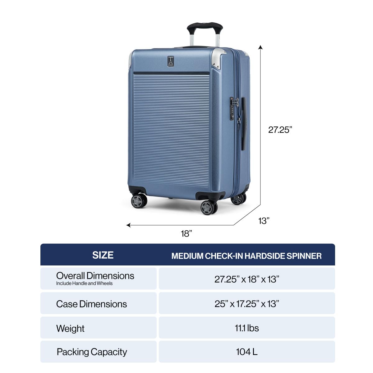Travelpro Platinum Elite Hardside Expandable Spinner Wheel Luggage TSA Lock Hard Shell Polycarbonate Suitcase ( Vintage Grey , Checked- Medium 25-Inch ) Vintage Grey Checked Medium 25 Inch U2