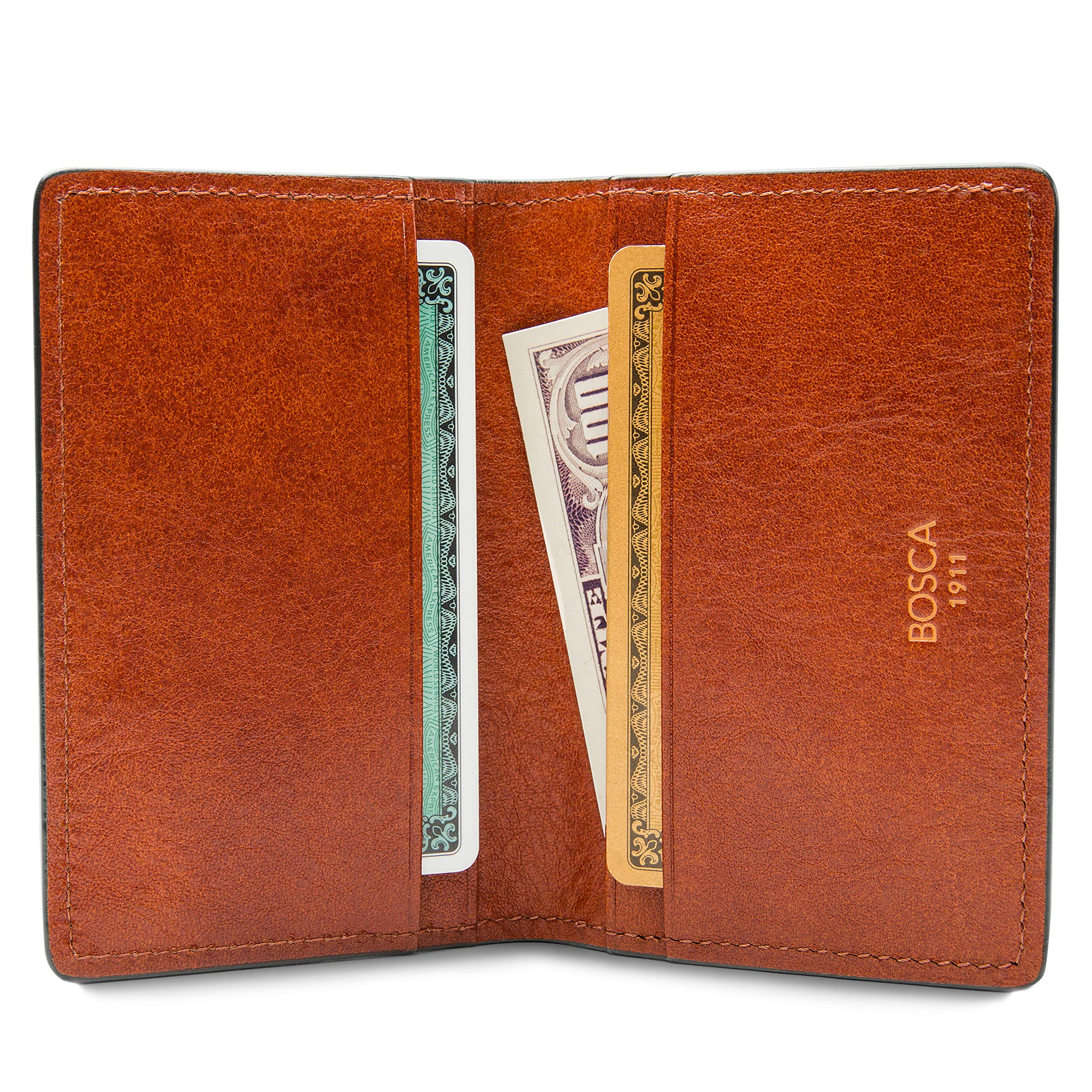 Bosca Men's Dolce Collection - Calling Card Case ( Amber , 4" x 2.75" x 0.25" ) Amber 4 X 2 75 X 0 25 U1