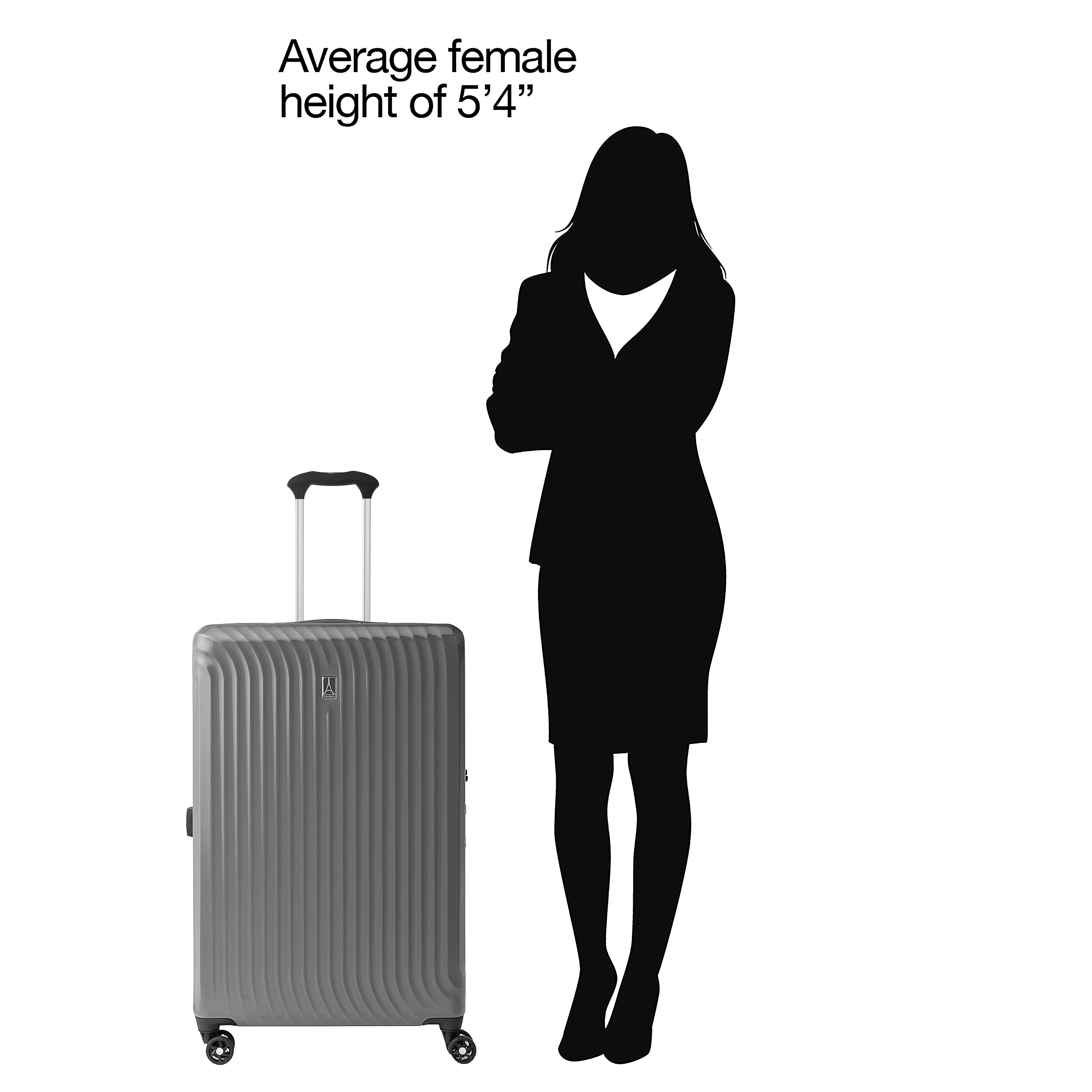 Travelpro Maxlite Air Hardside Expandable Luggage, 8 Spinner Wheels, Lightweight Hard Shell Polycarbonate Shadow Grey Checked Large 28 Inch U9