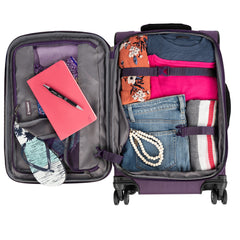 Travelpro Tourlite Softside Expandable Luggage with 4 Spinner Wheels, Lightweight Suitcase, Men and Women ( Deep Purple , Carry-On 21-Inch ) Deep Purple Carry On 21 Inch U9