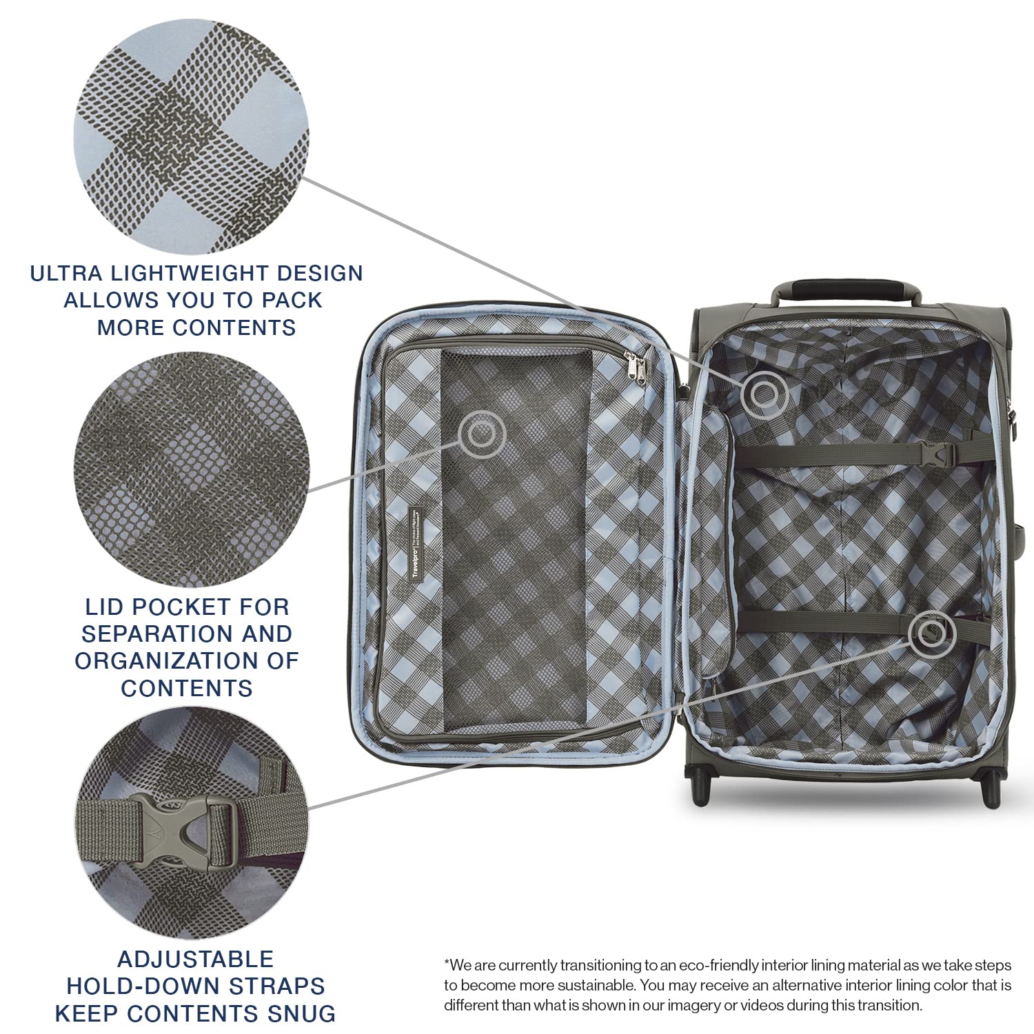 Travelpro Maxlite 5 Softside Expandable Upright 2 Wheel Luggage, Lightweight Suitcase, Men and Women U8
