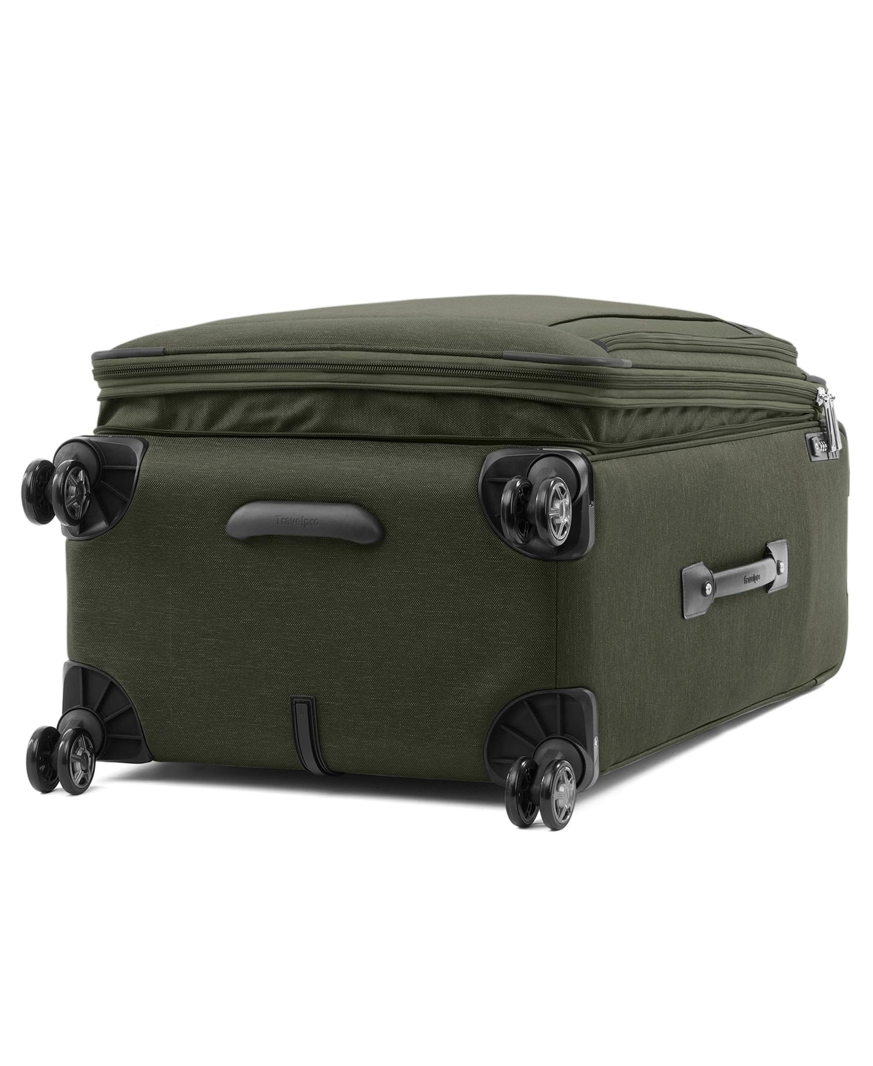 Travelpro Platinum Elite Softside Expandable Checked Luggage, 8 Wheel Spinner Large Suitcase, TSA Lock, Men and Women ( Pilot Green , Checked-Large 29-Inch ) Pilot Green Checked Large 29 Inch U4