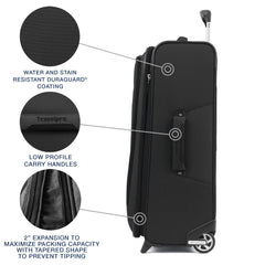 Travelpro Maxlite 5 Softside Expandable Upright 2 Wheel Luggage, Lightweight Suitcase, Men and Women U7