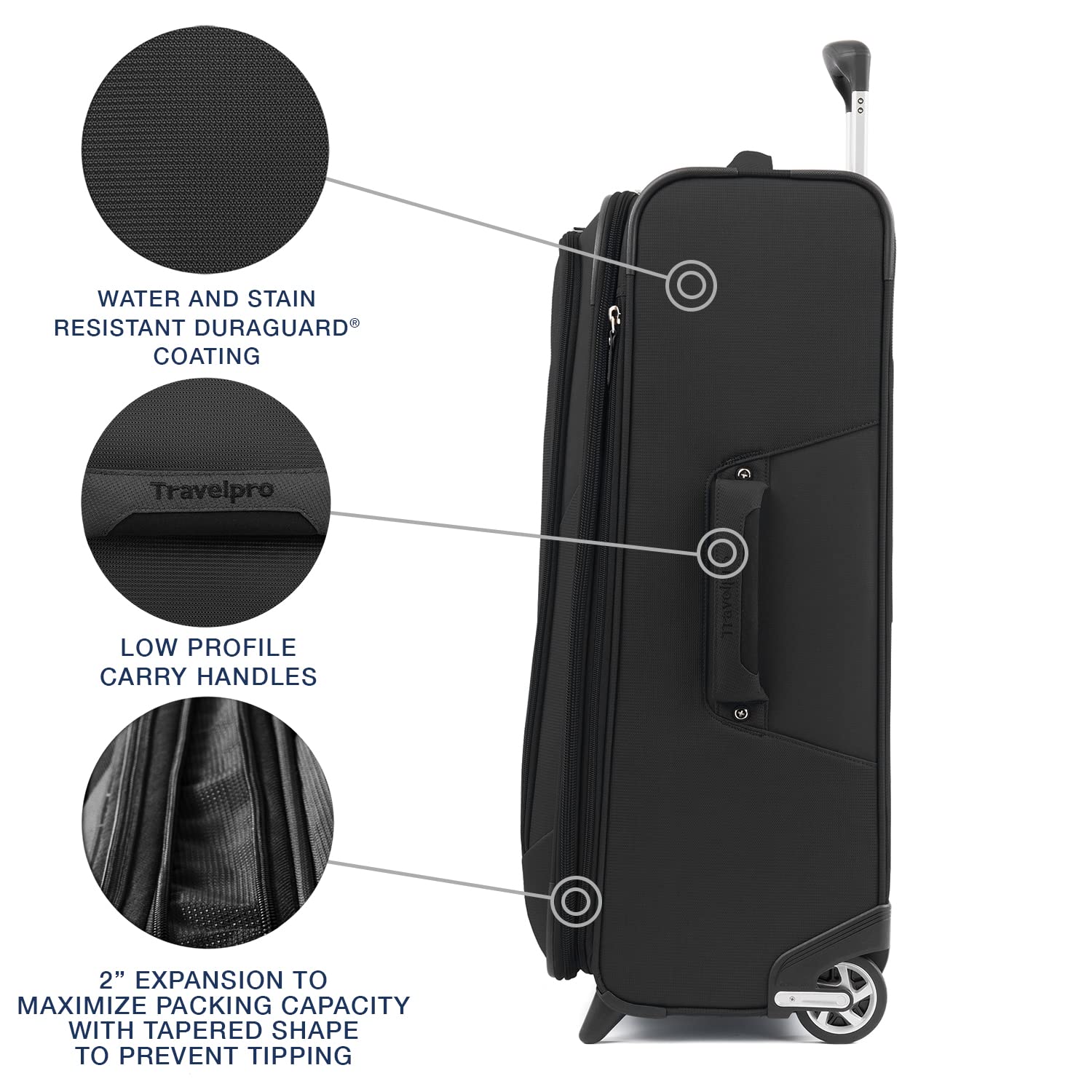 Travelpro Maxlite 5 Softside Expandable Upright 2 Wheel Luggage, Lightweight Suitcase, Men and Women U8