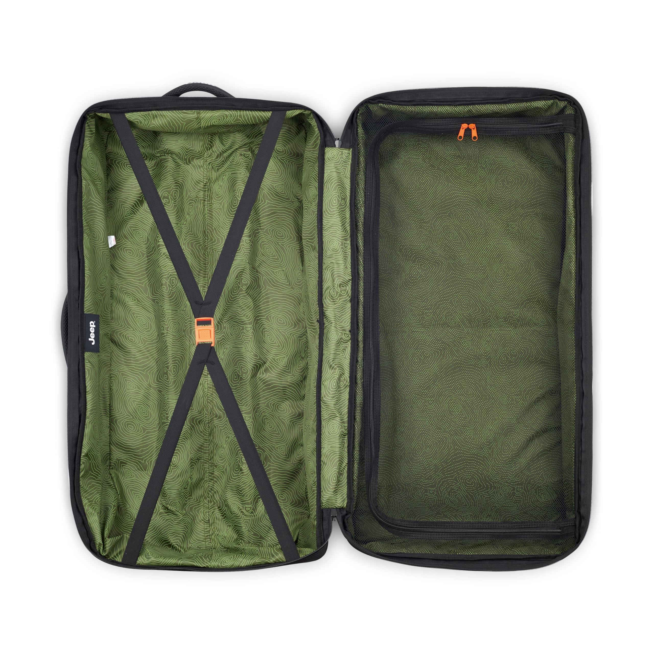 Jeep JS006B Two Wheel Rolling Travel Duffle Bag ( Black , 31 Inch ) Black 31 Inch U1