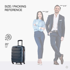 Samsonite Omni Pc Hardside Expandable Luggage with Spinner Wheels Teal Carry On 20 Inch U11