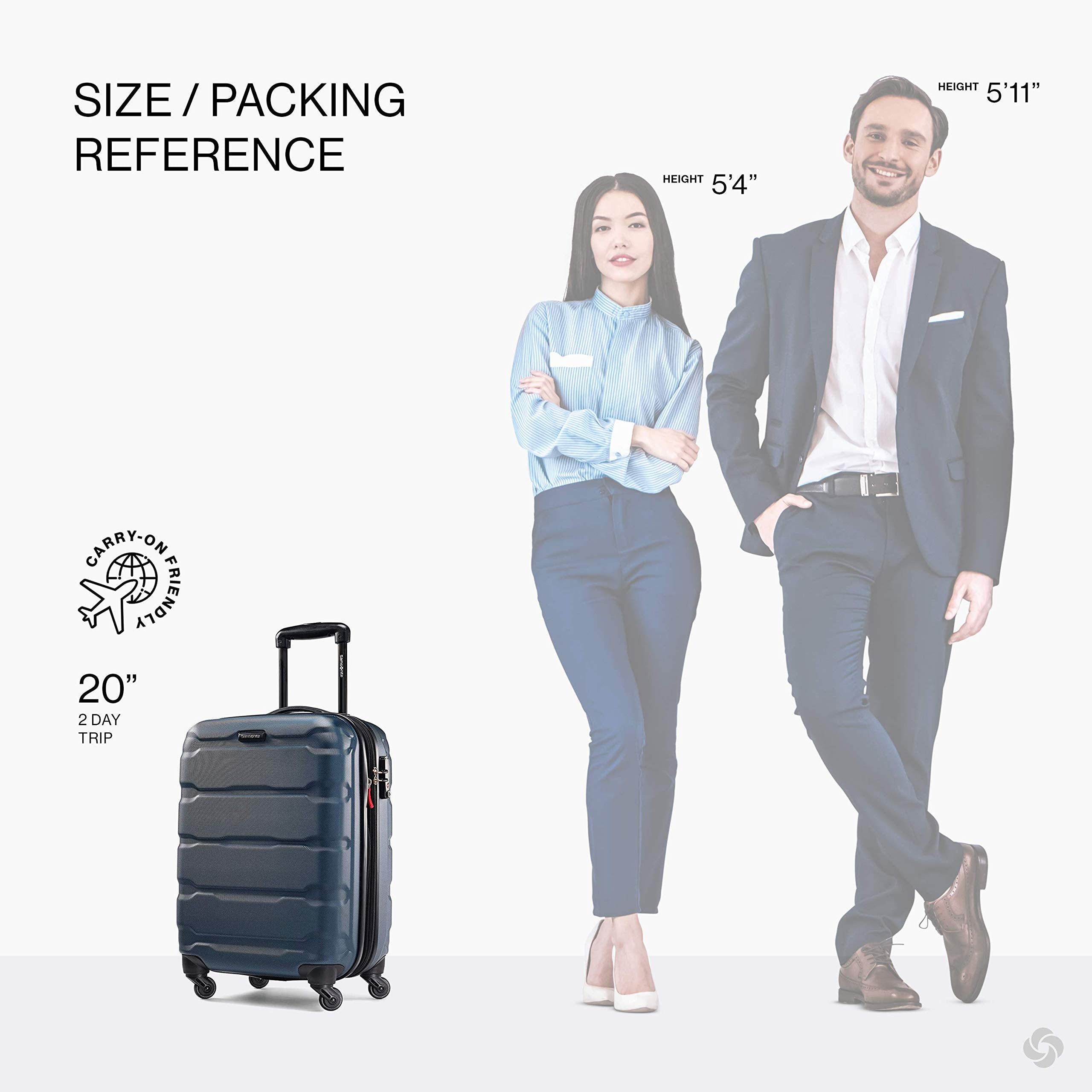 Samsonite Omni Pc Hardside Expandable Luggage with Spinner Wheels ( Teal , Carry-On 20-Inch ) Teal Carry On 20 Inch U17