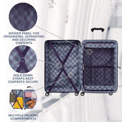 Travelpro Maxlite 5 Hardside Spinner Wheel Luggage ( Imperial Purple , Checked-Medium 25-Inch ) Imperial Purple Checked Medium 25 Inch U3