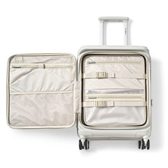 Samsonite Paralux Carry-On Luggage - Innovative Design - Quick Access Front Pocket - Dual Suspension Wheel Technology - TSA Lock - Expandable - Includes Removable Packing Cubes ( Stone Grey , Carry-On Spinner ) Stone Grey Carry On Spinner U3
