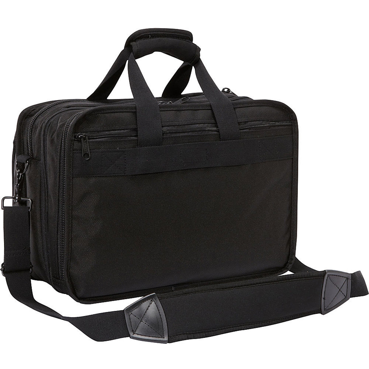 A.Saks Ballistic Nylon EXPANDABLE Organizer Briefcase ( Black , One Size ) Black One Size U1