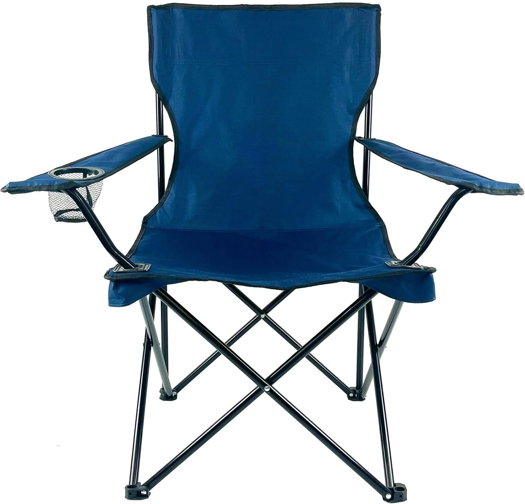 E-Z Living Folding Portable Outdoor Camping Chair[Large] (Navy Blue) Navy Blue Large U1