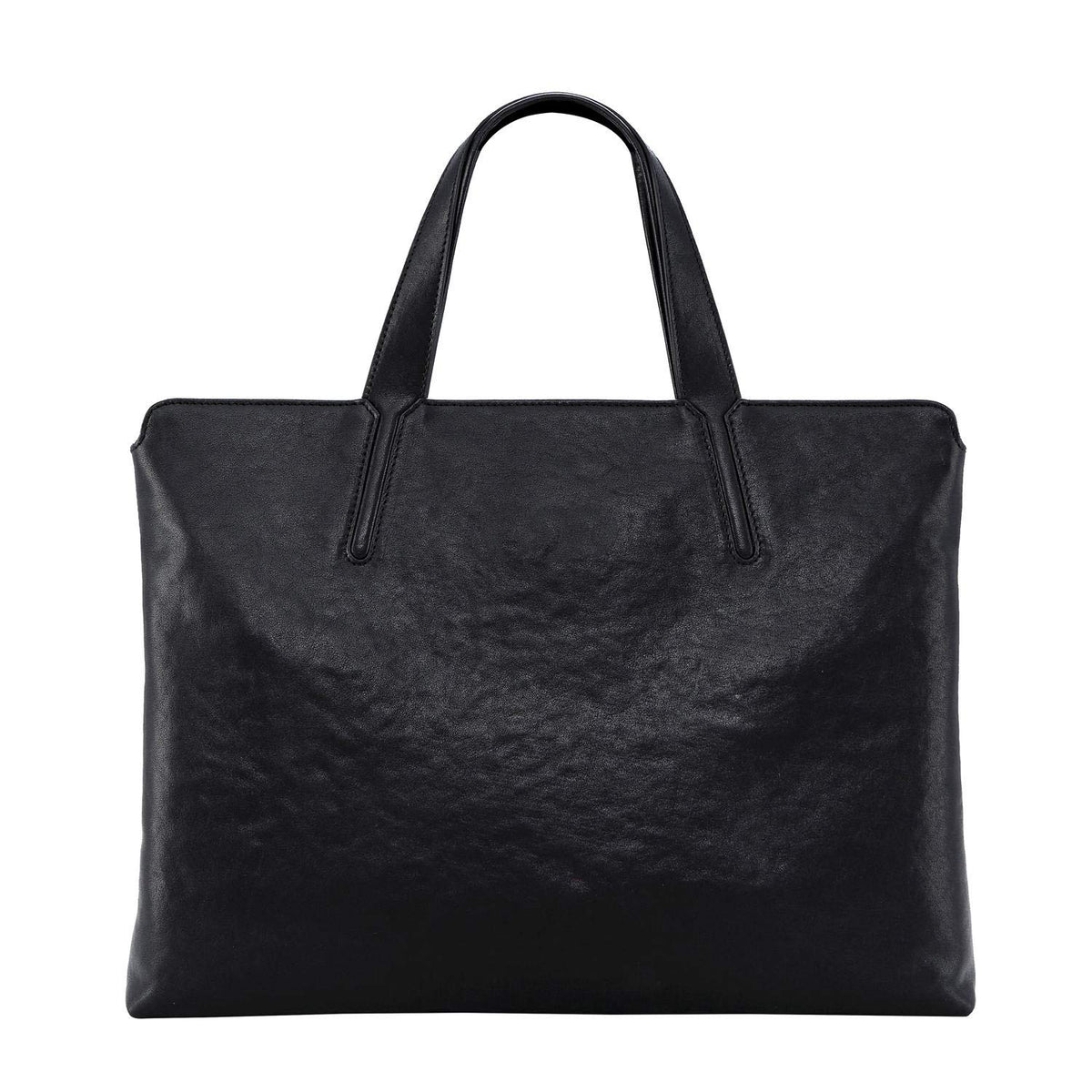 FEGER Genuine Leather Laptop Briefcases Slim Computer Bag Zipper Closure Business Handbags Tote 14 Inch Tablet Briefcase Case for Women and Man Fit A4 Files Black Black Medium U1