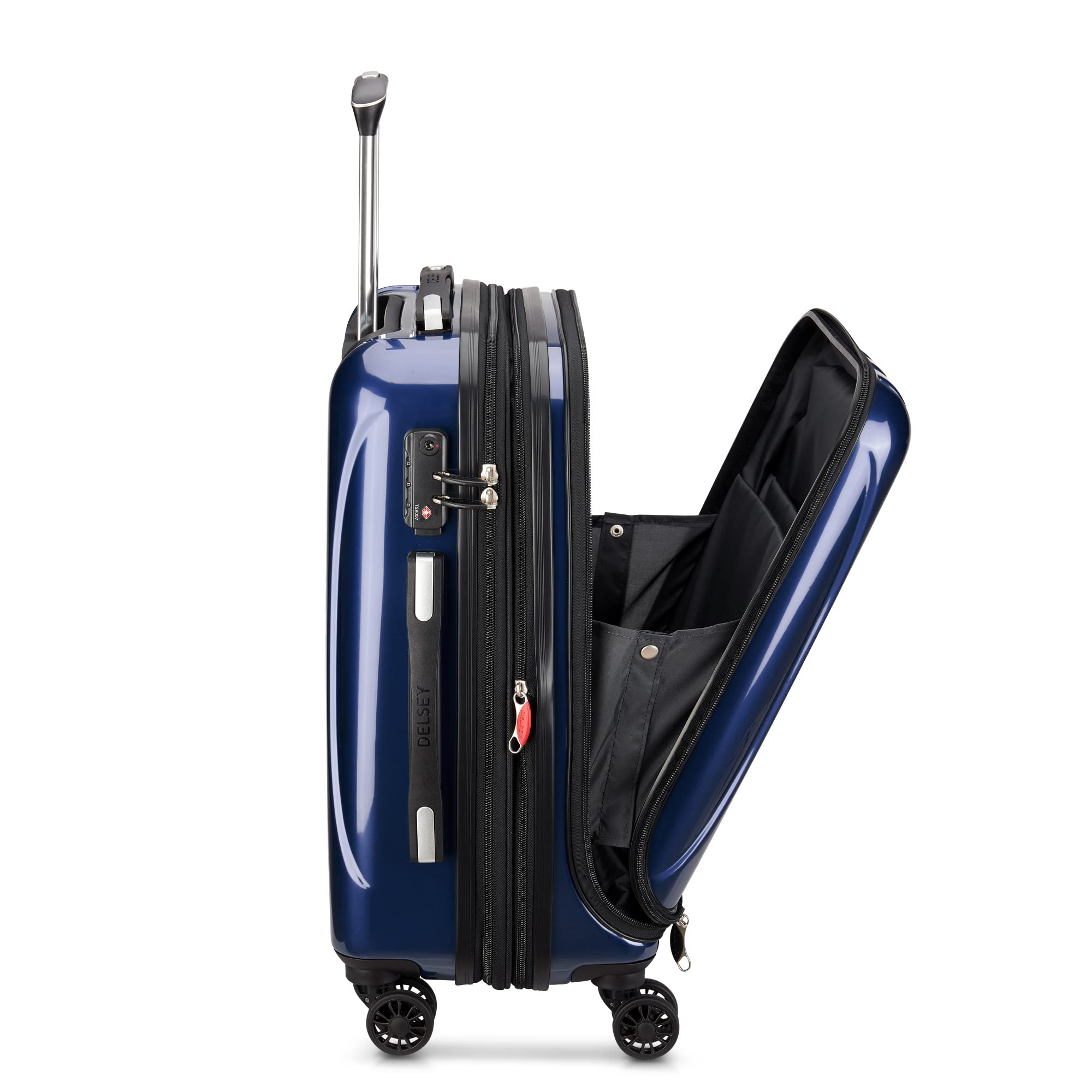 DELSEY Paris Helium Aero Hardside Expandable Luggage with Spinner Wheels ( Blue Cobalt , Carry-On 19 Inch ) Blue Cobalt Carry On 19 Inch U1