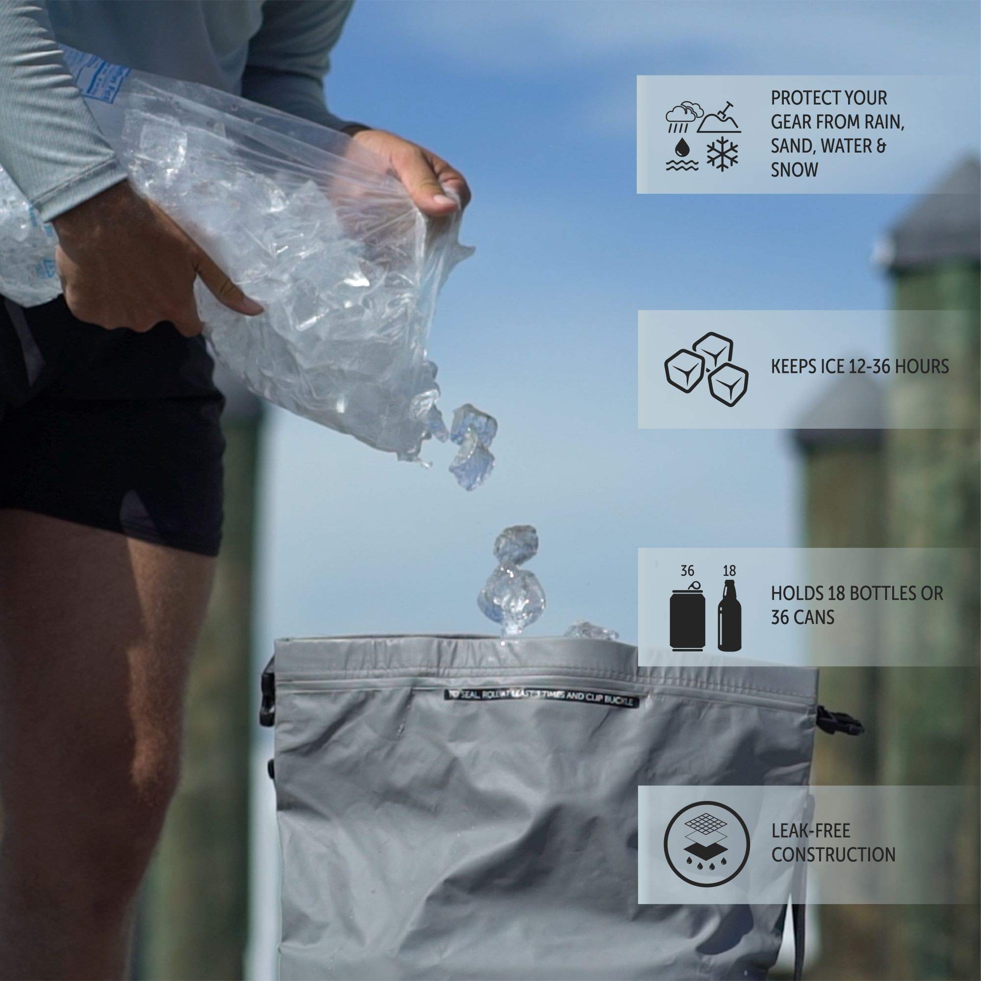 Geckobrands 30L Dry Bag Cooler ( White , One Size ) White One Size U2
