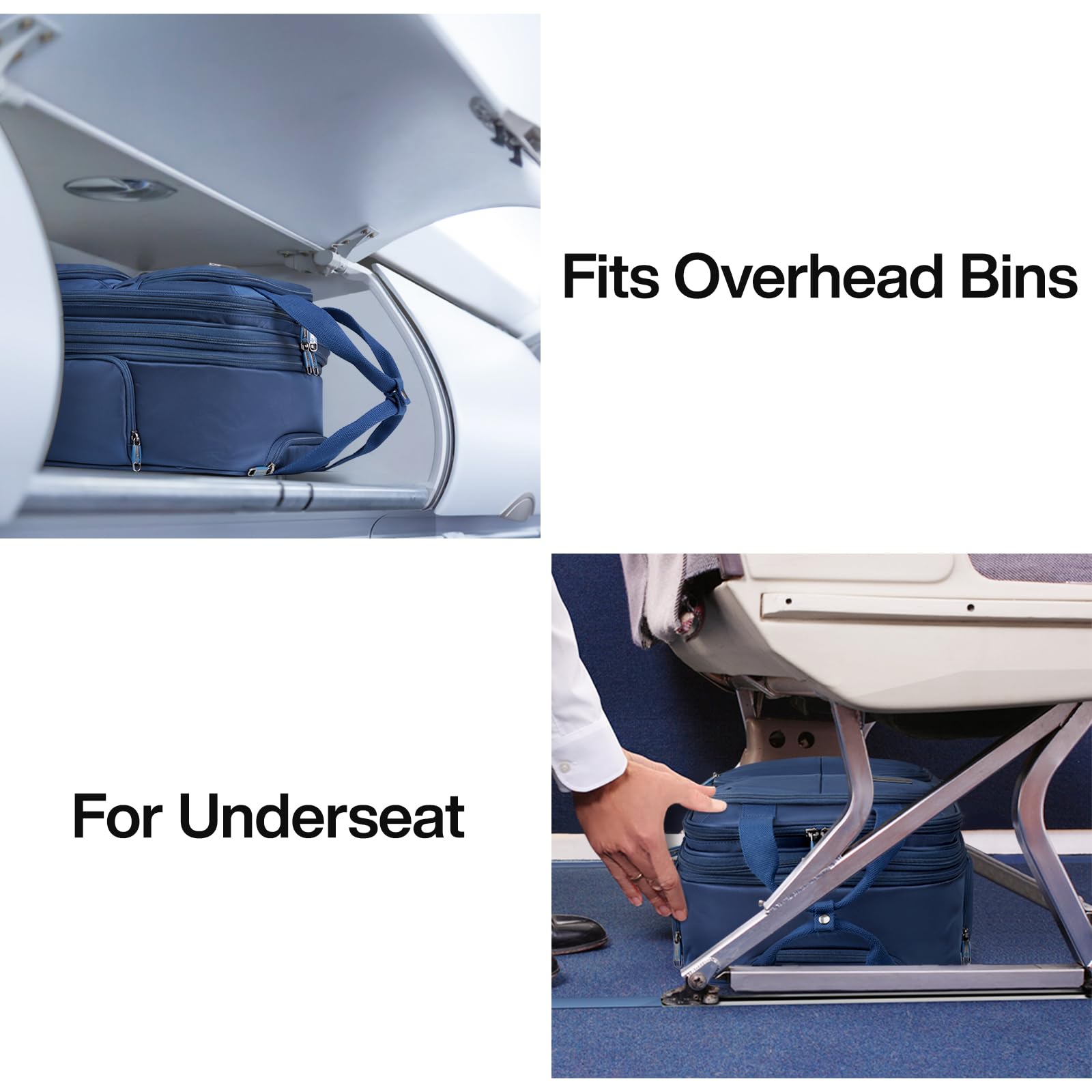 Hanke Softside Expandable Underseat Carry On Bags for Airplanes,Travel Luggage Rolling Bag Personal Item Bag Small Suitcase,Blue,16-Inch Blue Expandable 16-Inch Underseat U1