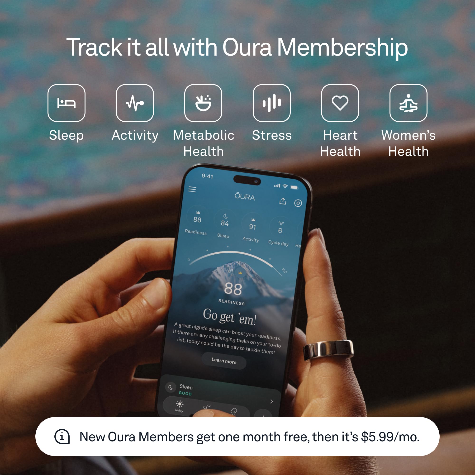 Oura Ring 4 - Gold - Size 7 - Sleep, Activity, Women’s Health, AI Advisor, Up to 8 Days of Battery Life, Size Before You Buy, Android & iOS Compatible Gold 7 U1