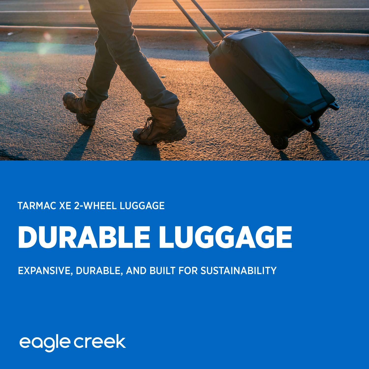 eagle creek Tarmac XE 95 L Rolling Suitcase with Wheels - 2-Wheel with Heavy-Duty Housing, Laptop Sleeve, Compression Wings, and Internal Organization, Arctic Seagreen - 95L U1