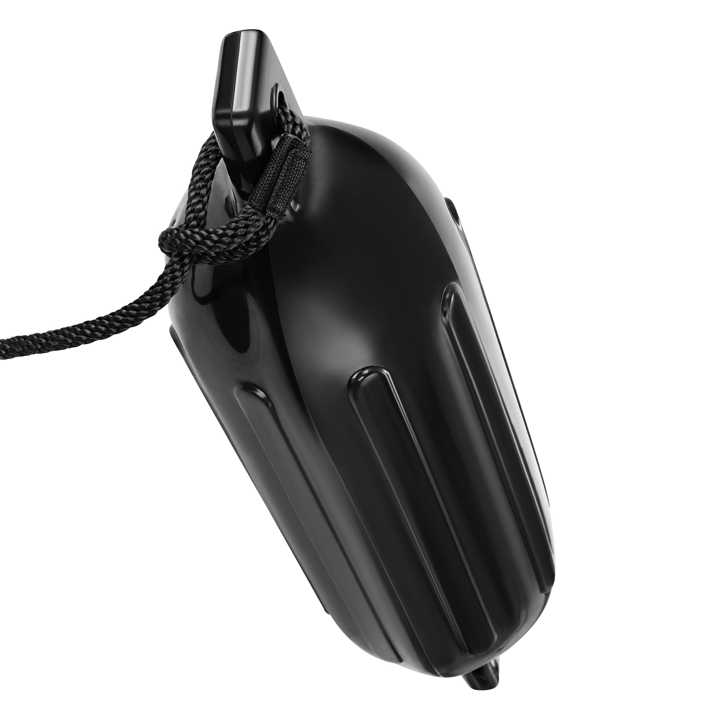 BISupply Boat Bumpers for Docking - Boat Fenders Black 2 Pack 22.8 x 7.8in Buoys with 2 Fender Lines and 12in Inflator U1