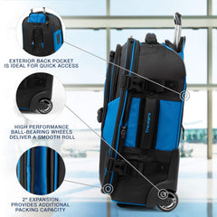 Travelpro Unisex-Adult Bold Softside Expandable Rollaboard Upright Luggage Blue/Black Carry On 22 Inch U3