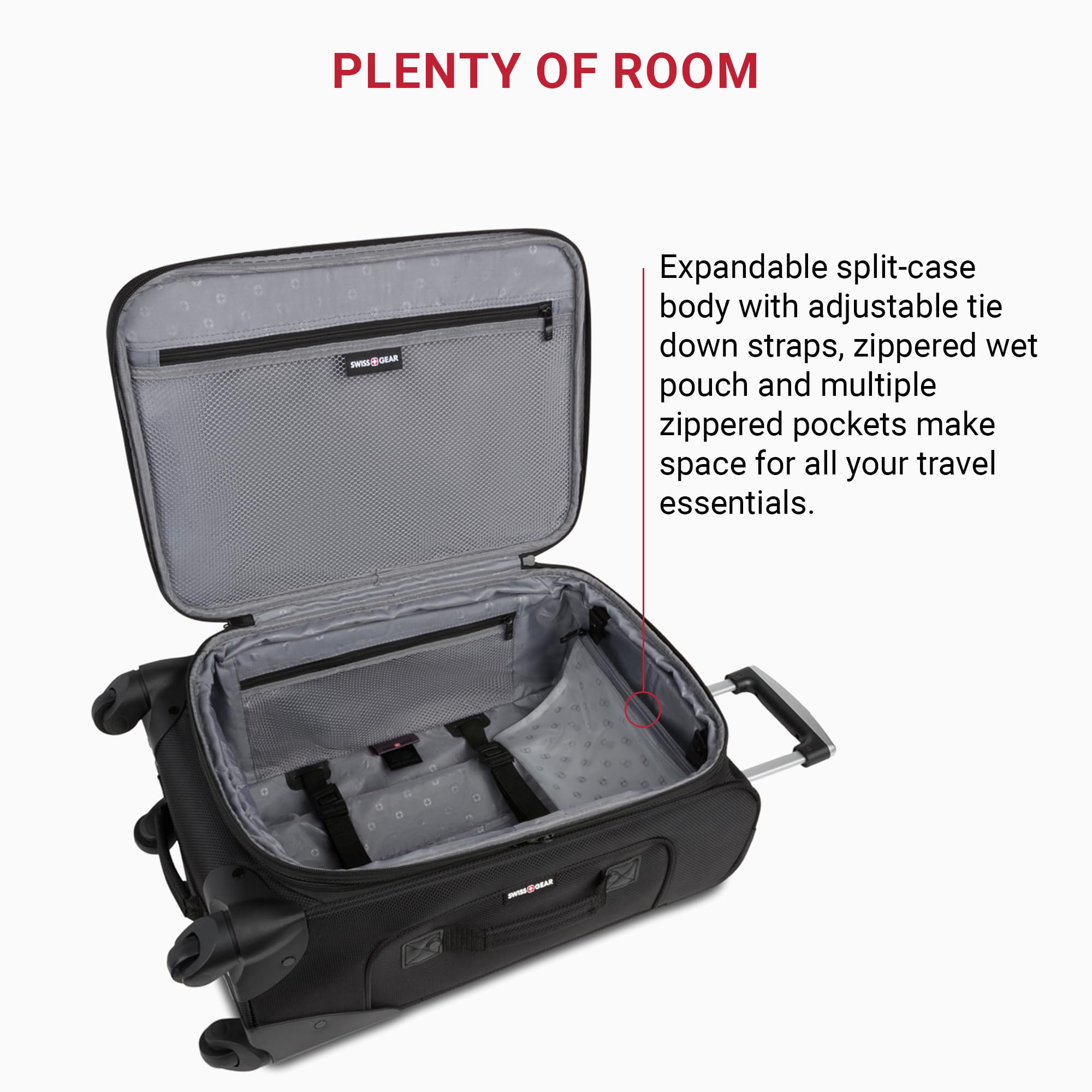 SwissGear Sion Softside Expandable Luggage, Black, Checked-Medium 25-Inch Black Checked-Medium 25-Inch U1