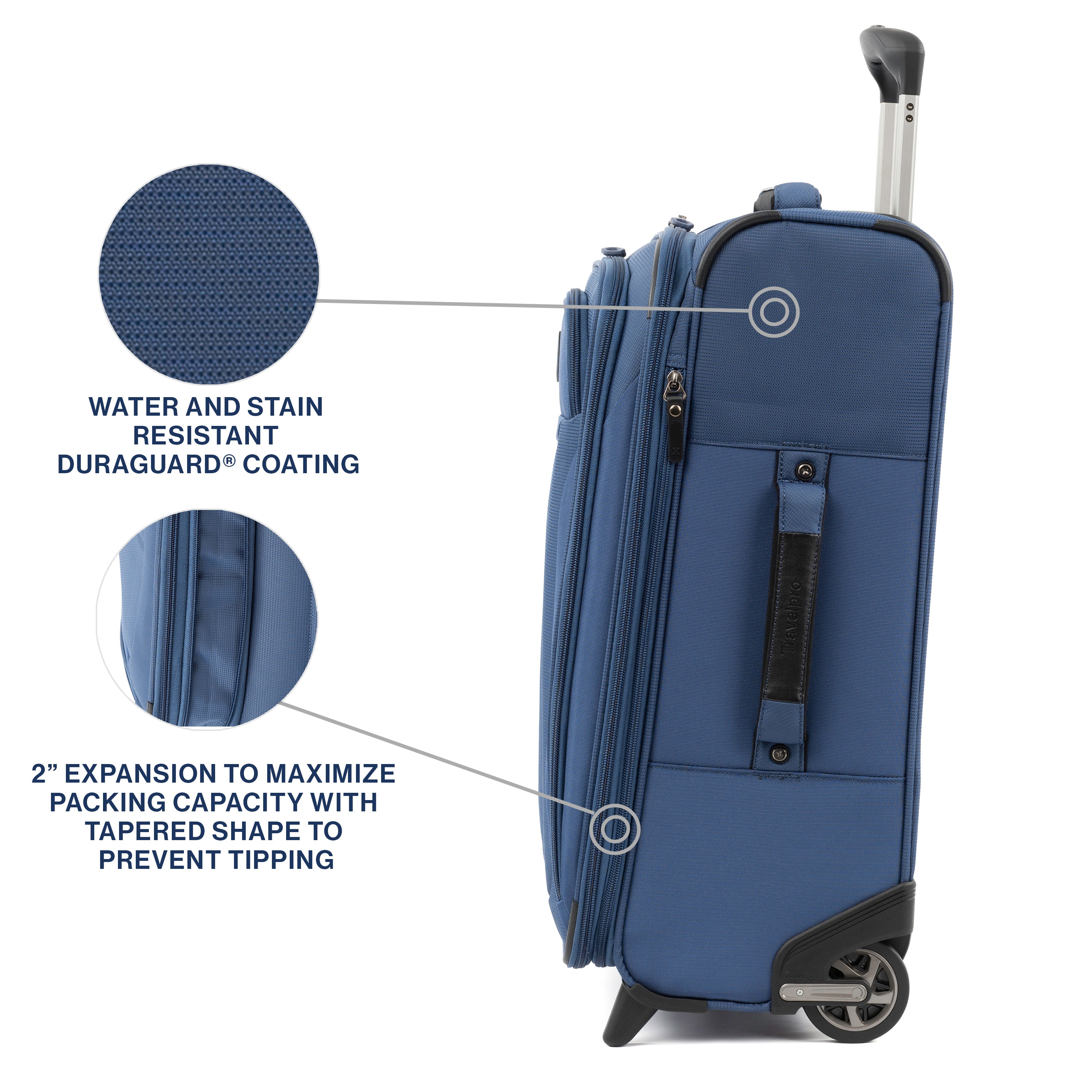 Travelpro Tourlite Softside Expandable Upright 2 Wheel Luggage, Lightweight Suitcase, Men and Women ( Blue , Checked-Medium 26-Inch ) Blue Checked Medium 26 Inch U6