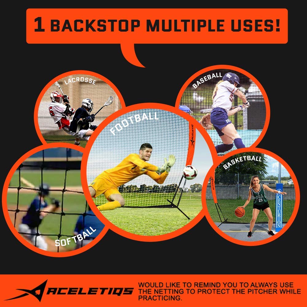 Lacrosse Backstop 12 x 9 Feet Lacrosse Net, Baseball Softball Practice, Perfect Training Net, Soccer Net, Basketball Net, Baseball Net, Pitching Net, Softball Net W/Bag 12x9 Feet 10 x 20 ft U1