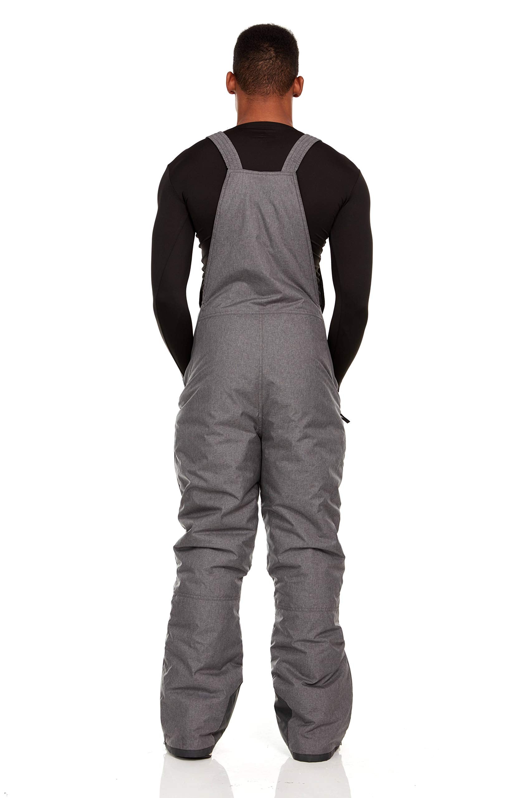 Arctic Quest Mens Insulated Snow and Ski Bib Overalls Snow Pants Snowboard Mens Overalls for Fishing, Hunting, Snowmobiling, Grey Heather, Medium Grey Heather Medium U1