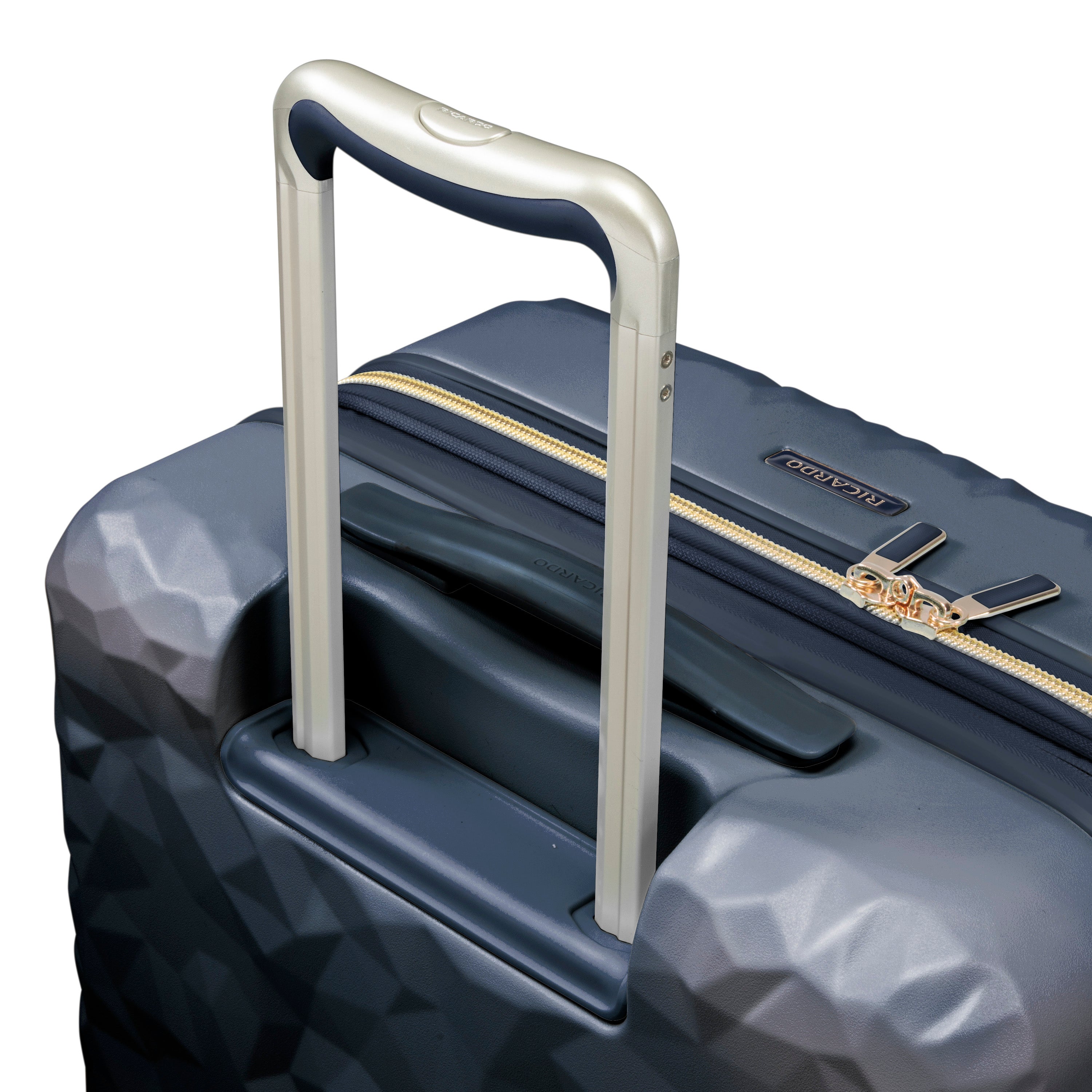 Ricardo Beverly Hills Indio Hardside Luggage, Durable, Spacious, Stylish, Compression Straps, Secondary Packing Compartment ( Dark Navy , Checked-Large 28-Inch ) Dark Navy Checked Large 28 Inch U1
