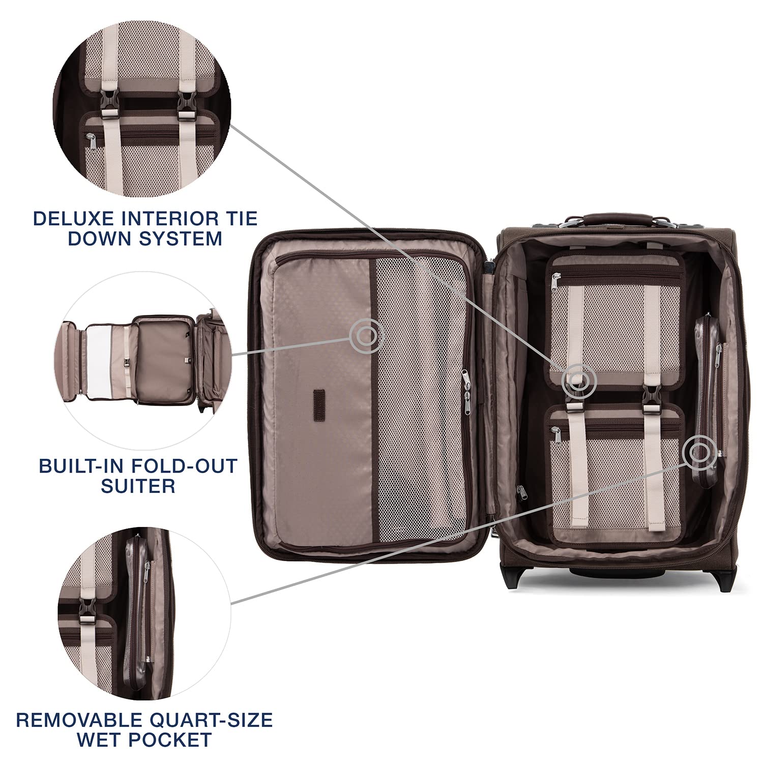Travelpro Platinum Elite Softside Expandable Carry on Luggage, 2 Wheel Upright Suitcase, USB Port, Men and Women, Rich Espresso, Carry On 22-Inch Rich Espresso Carry-On 22-Inch U1