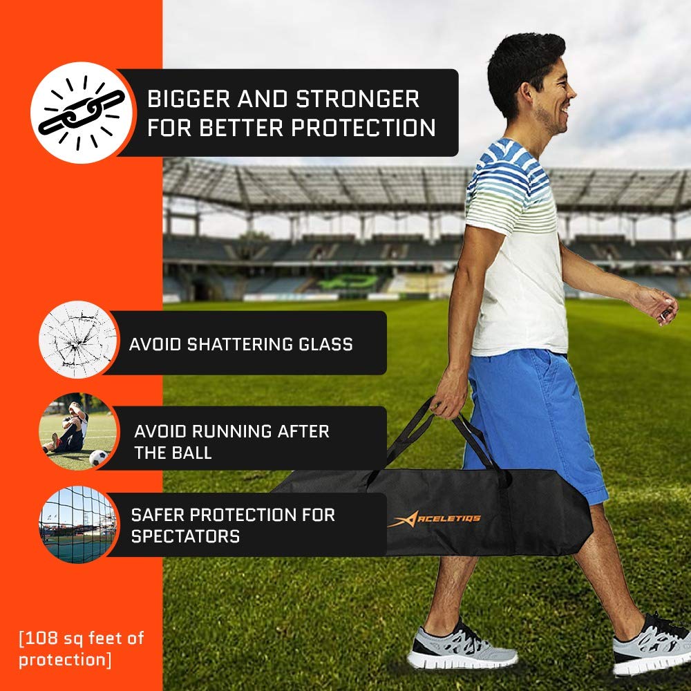 Lacrosse Backstop 12 x 9 Feet Lacrosse Net, Baseball Softball Practice, Perfect Training Net, Soccer Net, Basketball Net, Baseball Net, Pitching Net, Softball Net W/Bag 12x9 Feet 10 x 20 ft U1