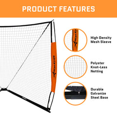 Lacrosse Goal 6x6 Feet | Lacrosse Net for Back Yard Fully Flexible and Portable | Pair with Your Lacrosse Rebounder or Lacrosse Backstop | Used by Man Lacrosse Goalie [Cary Bag Included] Black 6 ft x 6 ft U1