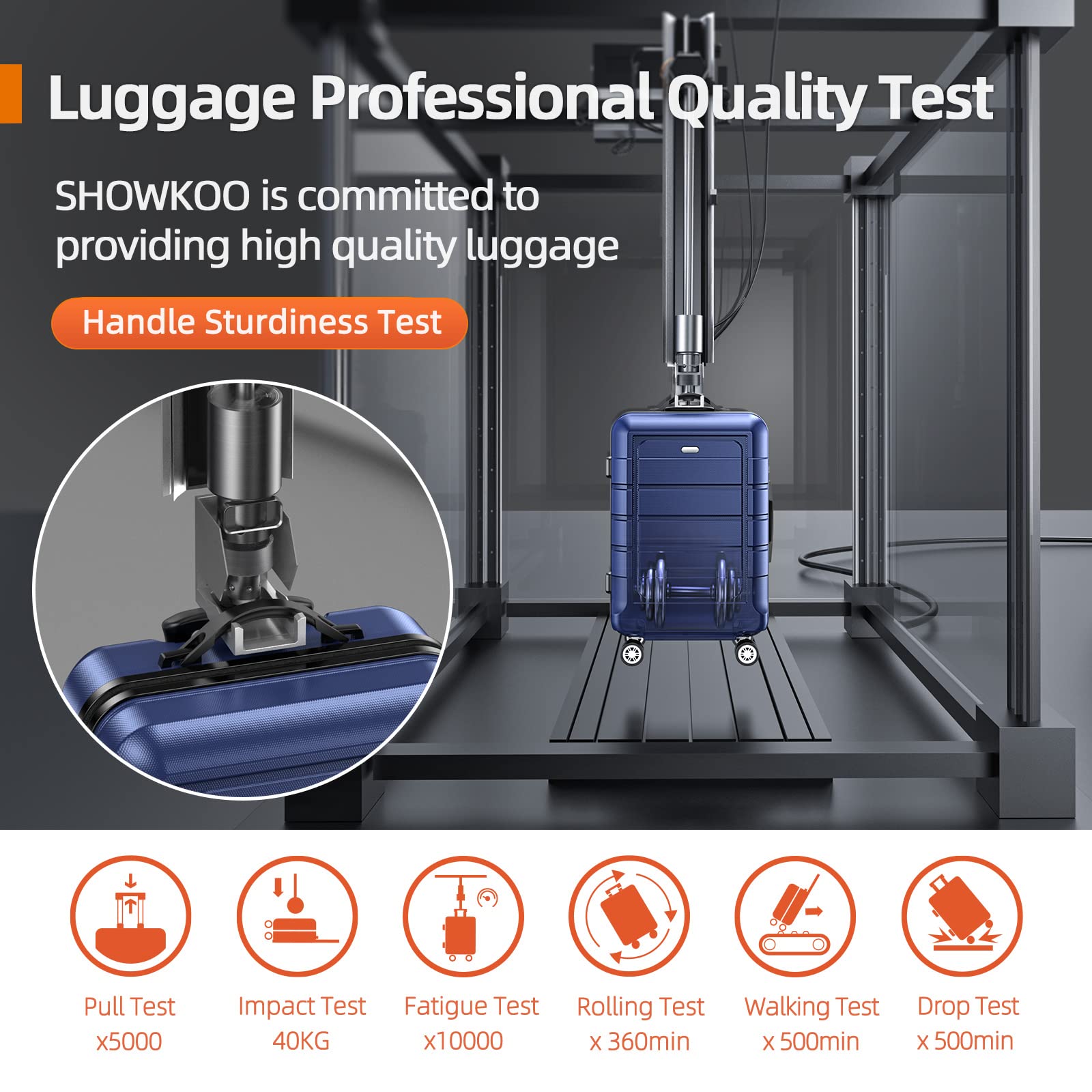 SHOWKOO Luggage Sets Expandable PC+ABS Durable Suitcase Double Wheels TSA Lock Blue Blue 20in24in28in U1