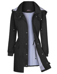 Bloggerlove Womens Rain Jackets Hooded Lightweight Rain coat Outdoor Waterproof Windbreaker Black XL Black Extr Large U1
