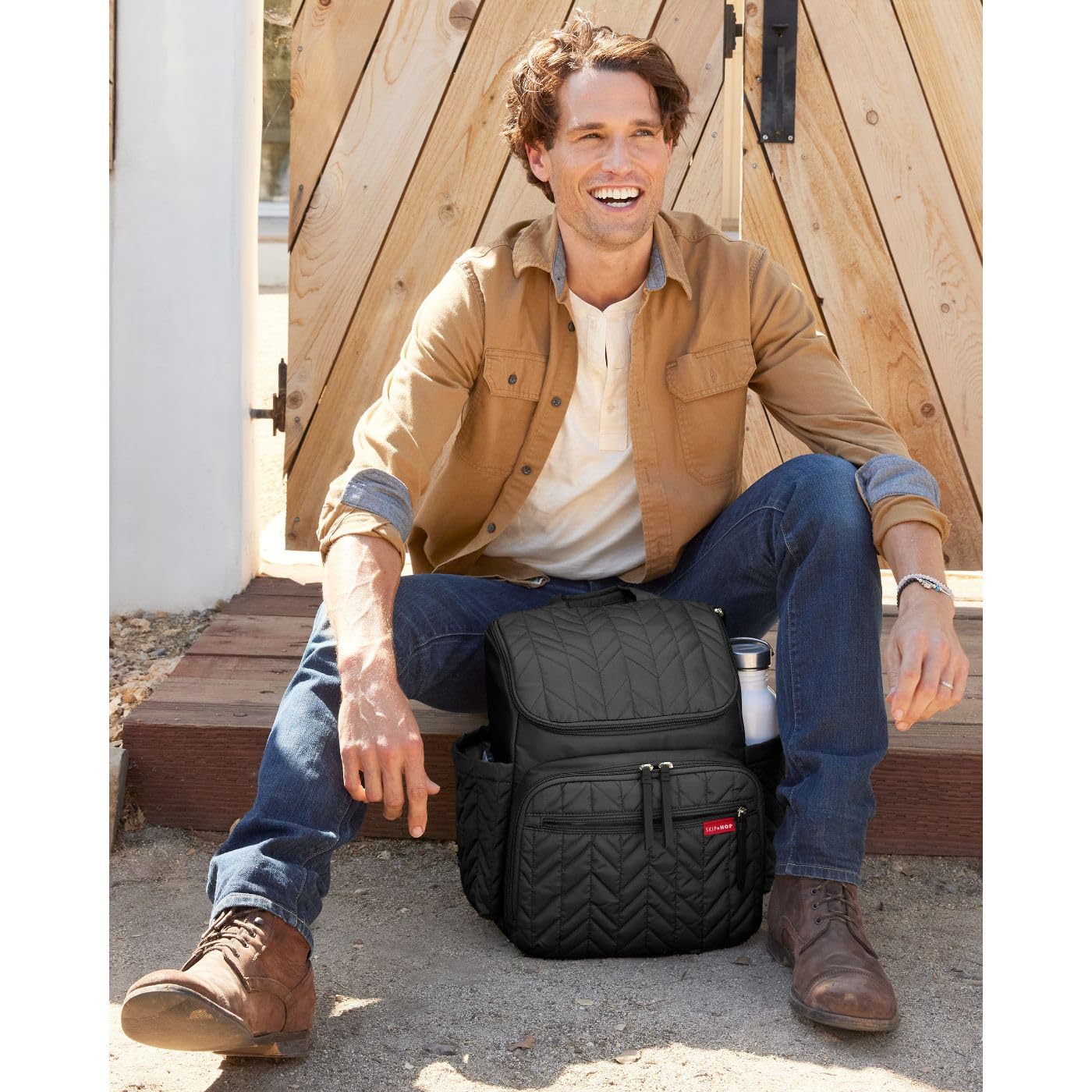 Skip Hop Diaper Bag Backpack: Forma, Multi-Function Baby Travel Bag with Changing Pad & Stroller Attachment, Jet Black U1