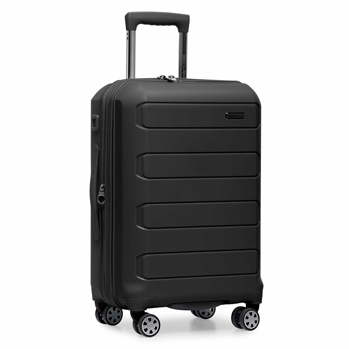 Traveler's Choice Pagosa Indestructible Hardshell Expandable Spinner Luggage, Black, 22-Inch Carry-on Black 22-Inch Carry-on U1