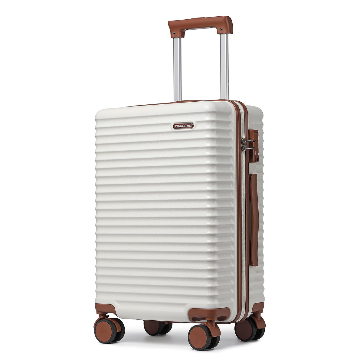 Ruausine 20-Inch Carry on Luggage,Carry-on Suitcase with Spinner Wheels and TSA Lock, 22x14x9 Airline Approved,Hardside Lightweight Travel Carry-on Luggage,Small Rolling Luggage (White, 20 IN) White 20 IN U1