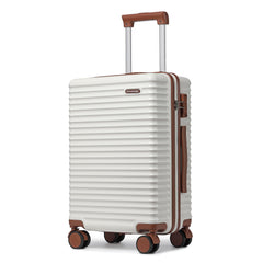 Ruausine 20-Inch Carry on Luggage,Carry-on Suitcase with Spinner Wheels and TSA Lock, 22x14x9 Airline Approved,Hardside Lightweight Travel Carry-on Luggage,Small Rolling Luggage (White, 20 IN) White 20 IN U1