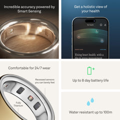 Oura Ring 4 - Gold - Size 7 - Sleep, Activity, Women’s Health, AI Advisor, Up to 8 Days of Battery Life, Size Before You Buy, Android & iOS Compatible Gold 7 U1