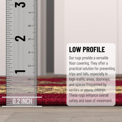 Ottomanson 3'3" x 5' Rugs for Living Room Trellis Area Rug for Bedroom - Non Slip Durable Large Floor Carpet for High Traffic Areas - Indoor Rug for Dining Room Kitchen Kids Playroom, Red Red 2140 3'3" x 5' (Area Rug) U1