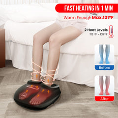 Snailax Shiatsu Foot Massager with Heat, Deep Kneading, Compression, Vibration, Feet Massager Machine for Plantar Fasciitis, Neuropathy, Foot Warmer Under Desk, Size 13, Gifts for Men, Women Black 1 Count (Pack of 1) U1