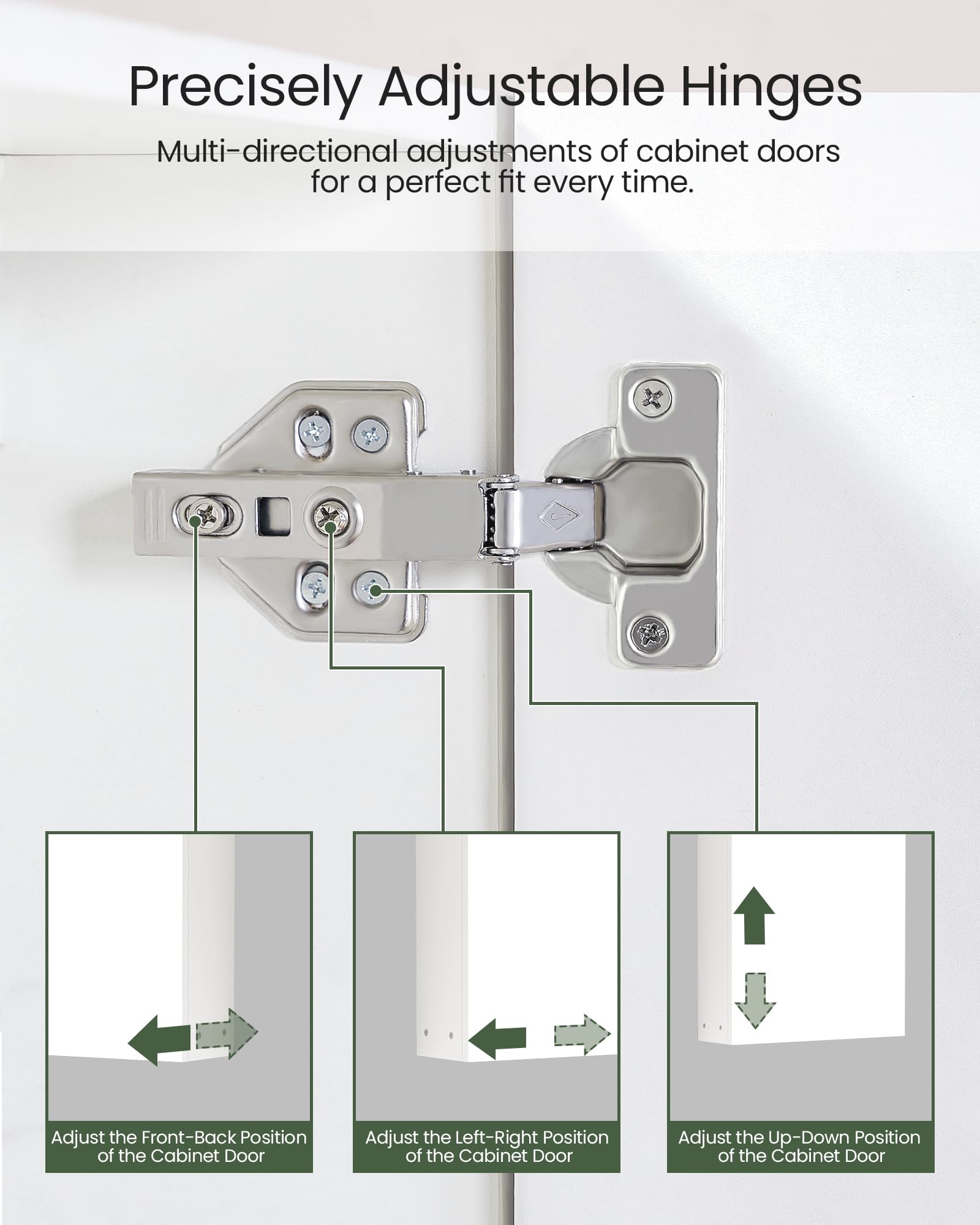 FOMAYKO Wall-Mounted Bathroom Vanity with Mirror, Medicine Cabinet with Storage Function, Hanging Storage Cabinet, Adjustable Shelves, White White 17.7''L x 5.5''W x 23.6''H U4