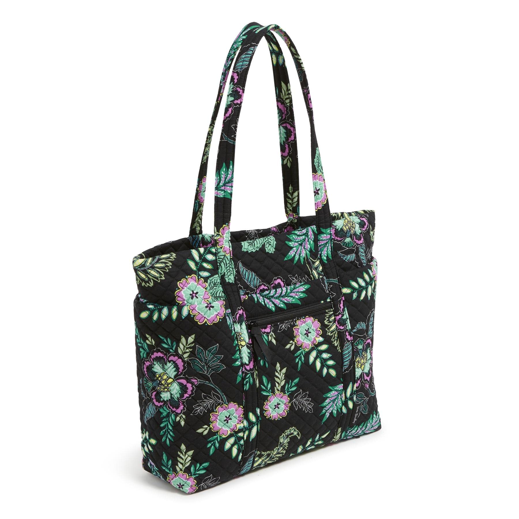 Vera Bradley Women's Cotton Deluxe Vera Tote Bag, Island Garden - Recycled Cotton, One Size U1