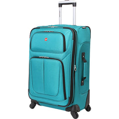 SwissGear Sion Softside Expandable Luggage, Teal, Checked-Medium 25-Inch U1