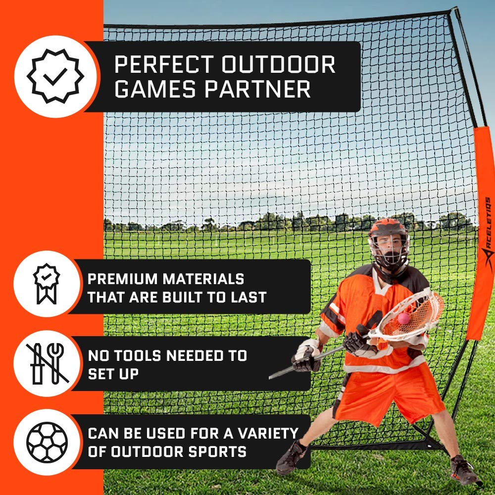 Lacrosse Backstop 12 x 9 Feet Lacrosse Net, Baseball Softball Practice, Perfect Training Net, Soccer Net, Basketball Net, Baseball Net, Pitching Net, Softball Net W/Bag 12x9 Feet 10 x 20 ft U1
